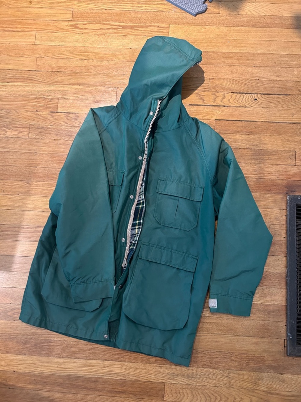 Woolrich Teal Green Hooded Field Jacket